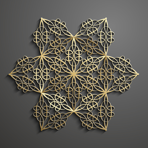 Golden star combination pattern background vector