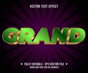 Grand editable text style vector