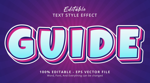 Gvide editable eps text effect vector