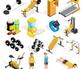 Gym equipment illustration vector