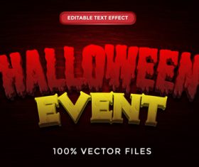 Halloween event text effect vector