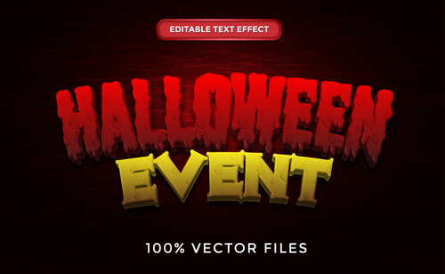 Halloween event text effect vector