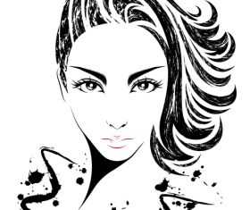 Hand drawn girl avatar vector