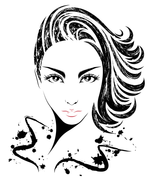 Hand drawn girl avatar vector