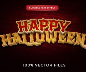 Happy halloween text effect vector