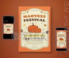 Harvest festival flyer set vector