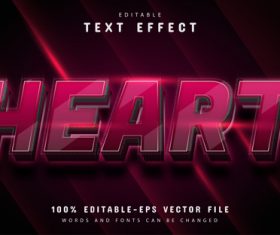 Heart text editable 3d text effect vector