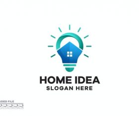 Home idea gradient colorful logo design vector