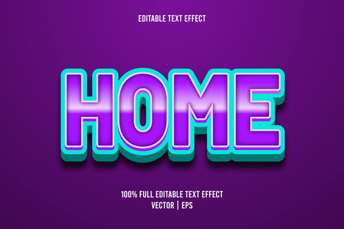 Home text effect vector