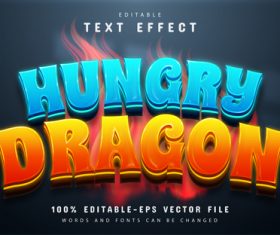 Hungry dragon editable text effect vector