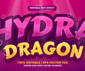 Hydra dragon style 3d template on deep sea background vector