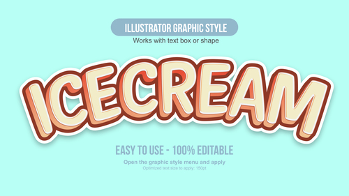 Ice Cream illustrator graphic style vector