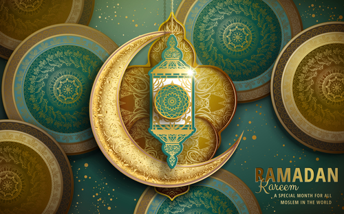 Islamic festival style card vector