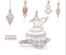 Islamic holiday background decoration vector