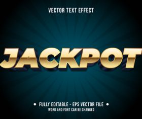 Jackpot editable text style vector