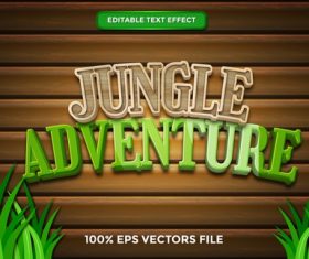 Jungle adventure text effect vector