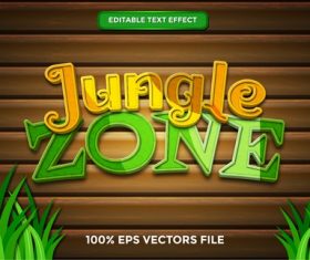 Jungle zone text effect vector