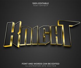 Knight Text Effect vector