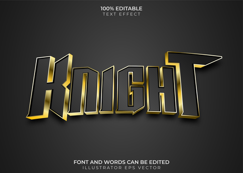 Knight Text Effect vector
