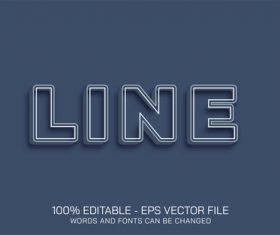 LINE editable text effect vector