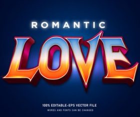 LOVE editable text effect 3D vector