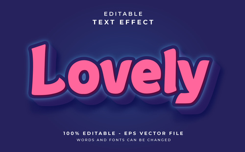 LOVELY editable text effect vector