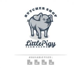 Little pig logo vector