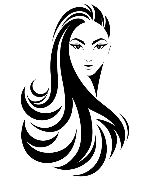 Long curly hair girl avatar vector free download
