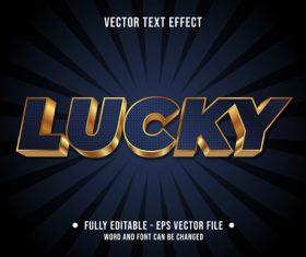 Lucky editable text style vector