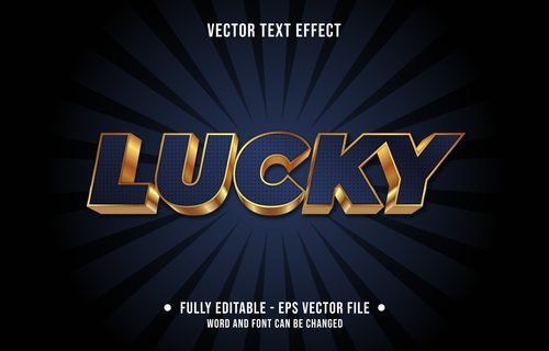 Lucky editable text style vector