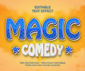 MAGIC COMEDY text effect vector