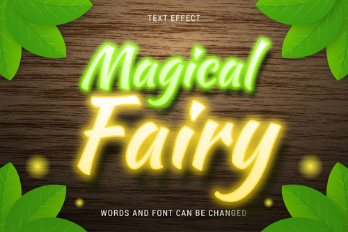 Magical fairy text effect vector