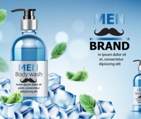 Men body wash cosmetics vector