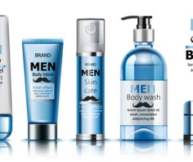 Men brand cosmetics vector