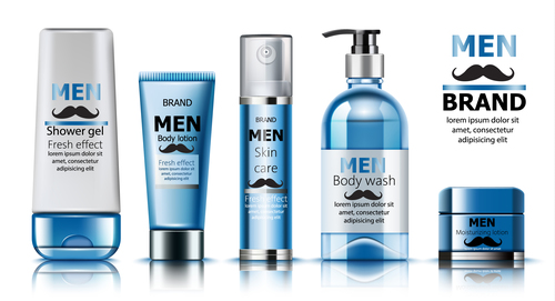 Men brand cosmetics vector