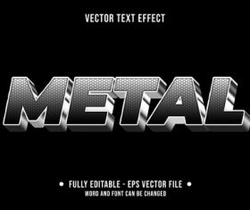 Metal editable text style vector