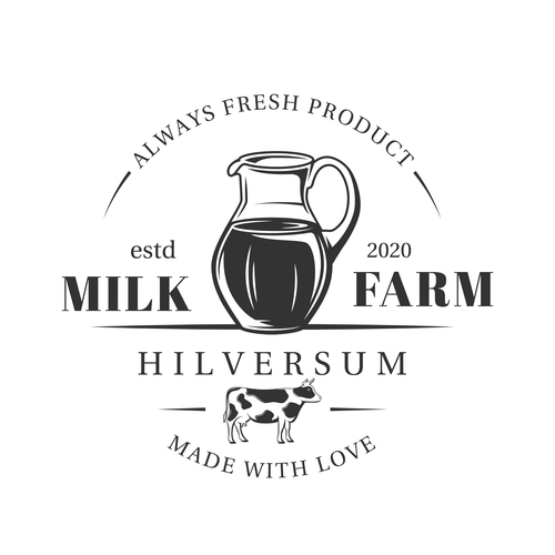 Milk farm card vector