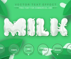 Milk vector text effect