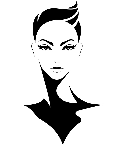 Modern women hairstyle vector