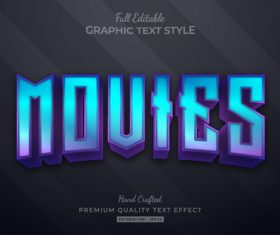 Moutes editable text style vector