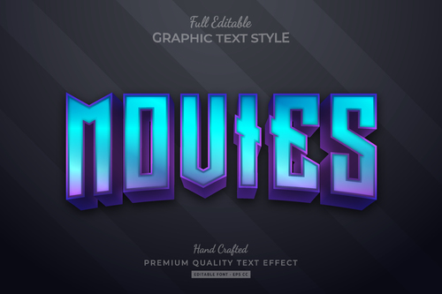 Moutes editable text style vector