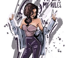 My life my rules girl illustration vector