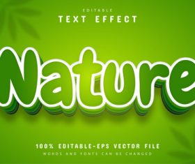 Nature text effect cartoon style vector
