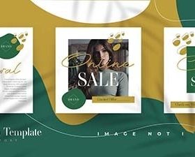 Organic fashion sale instagram post template vector