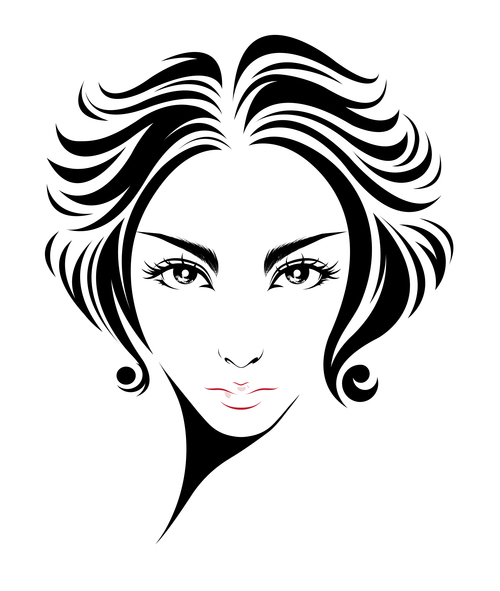 Outturned short hair hairstyle vector