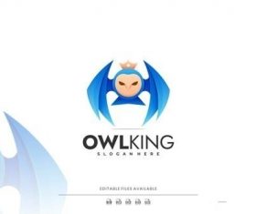 Owl king gradient logo vector