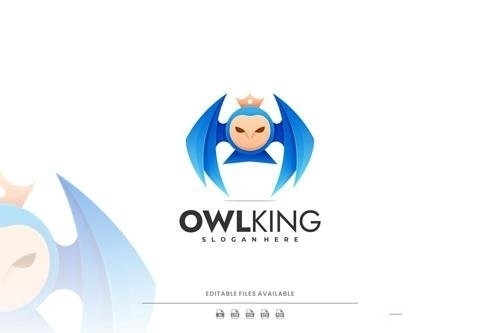 Owl king gradient logo vector