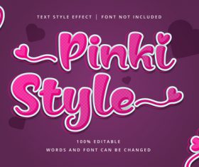 PINKI style text effect vector