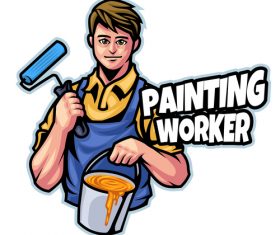 Painting logo design template vector