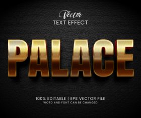 Palace editable text effect 3D vector